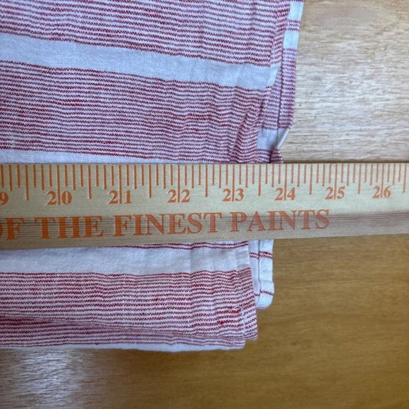 Banana Republic Stripe Textured‎ Peasant Top, Linen/Cotton, White/Pink Medium - Picture 7 of 8